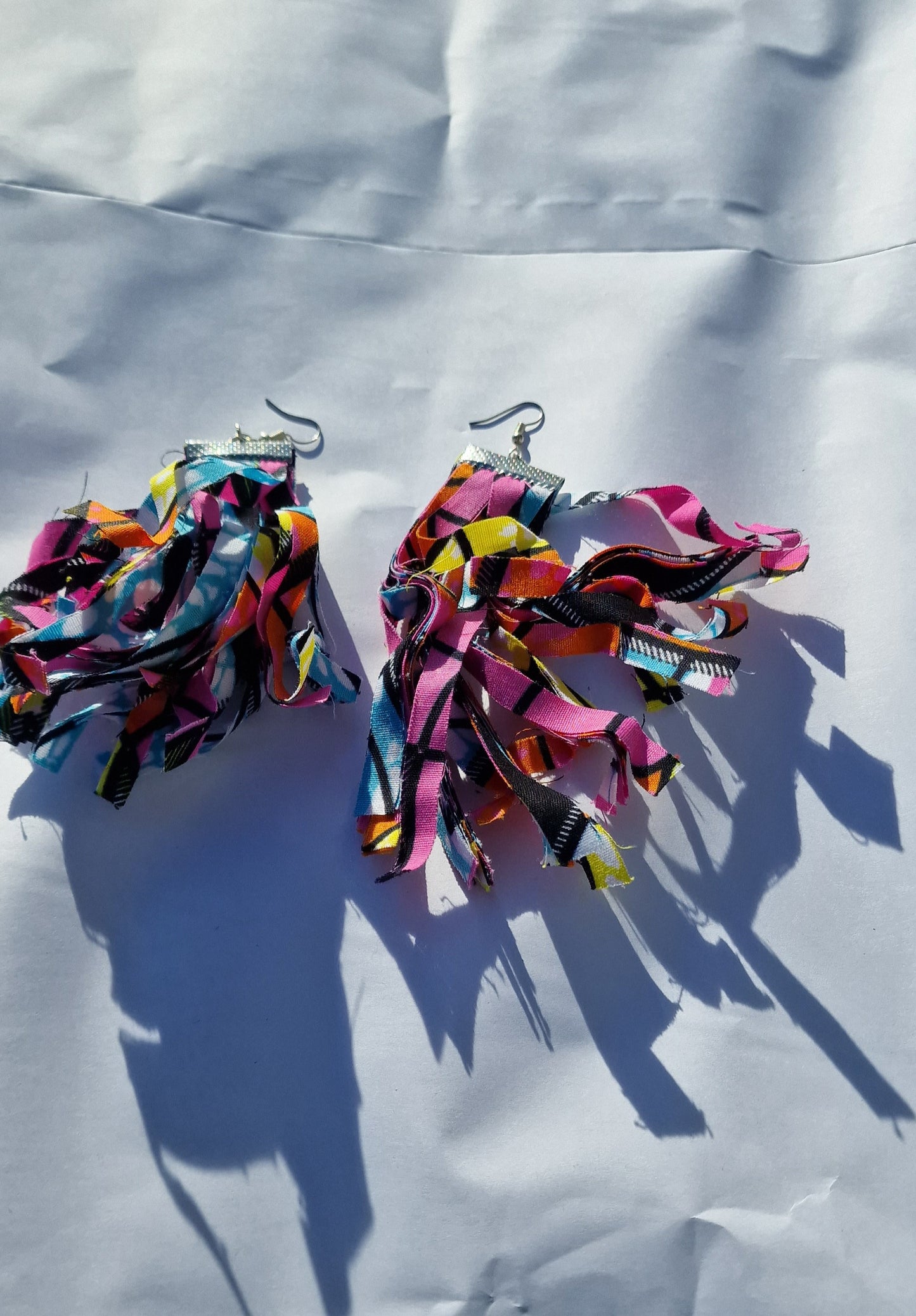 Colourful Statement African fabric earrings