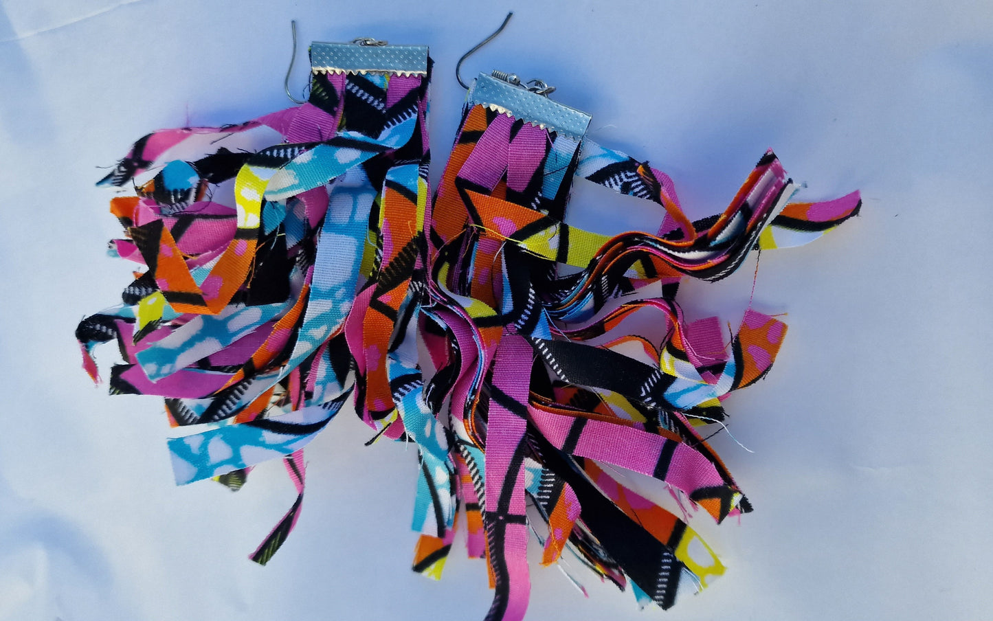 Colourful Statement African fabric earrings
