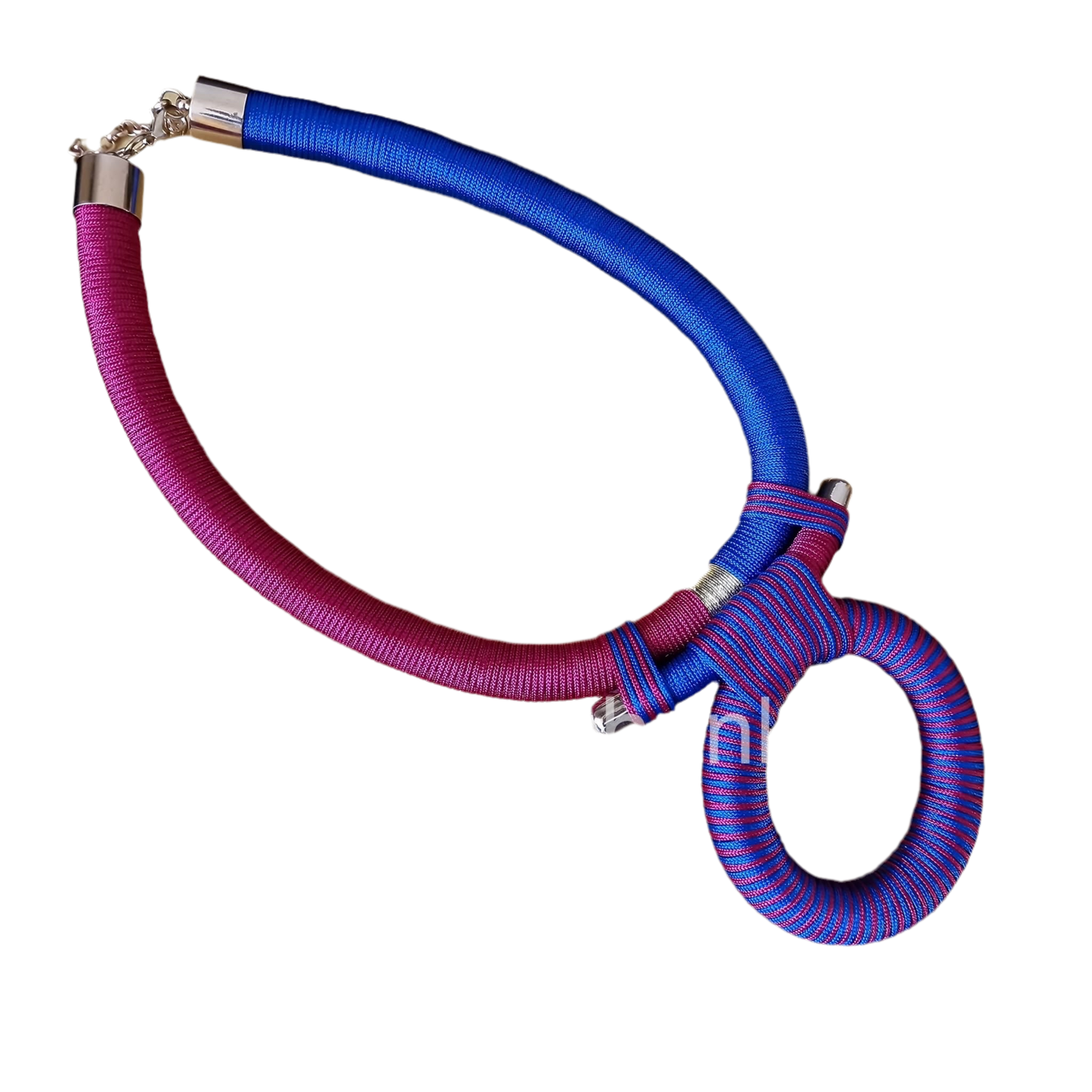 Purple, pink and blue statement necklace