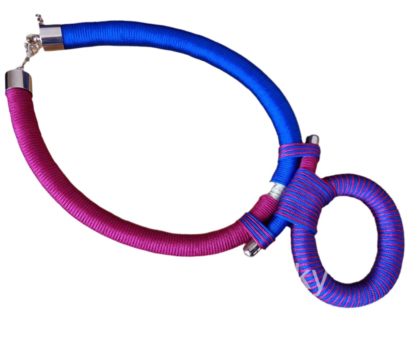 Purple, pink and blue statement necklace