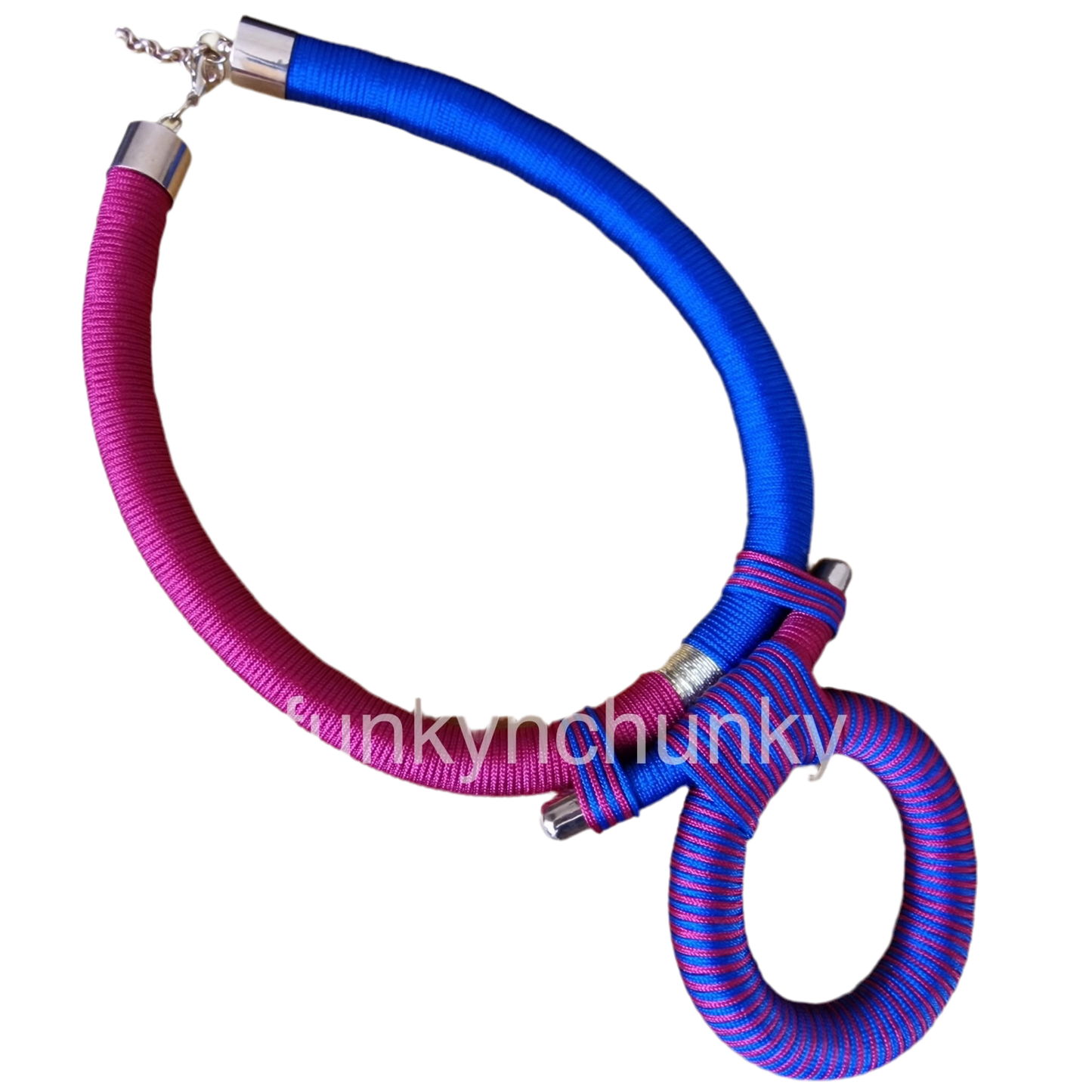 Purple, pink and blue statement necklace