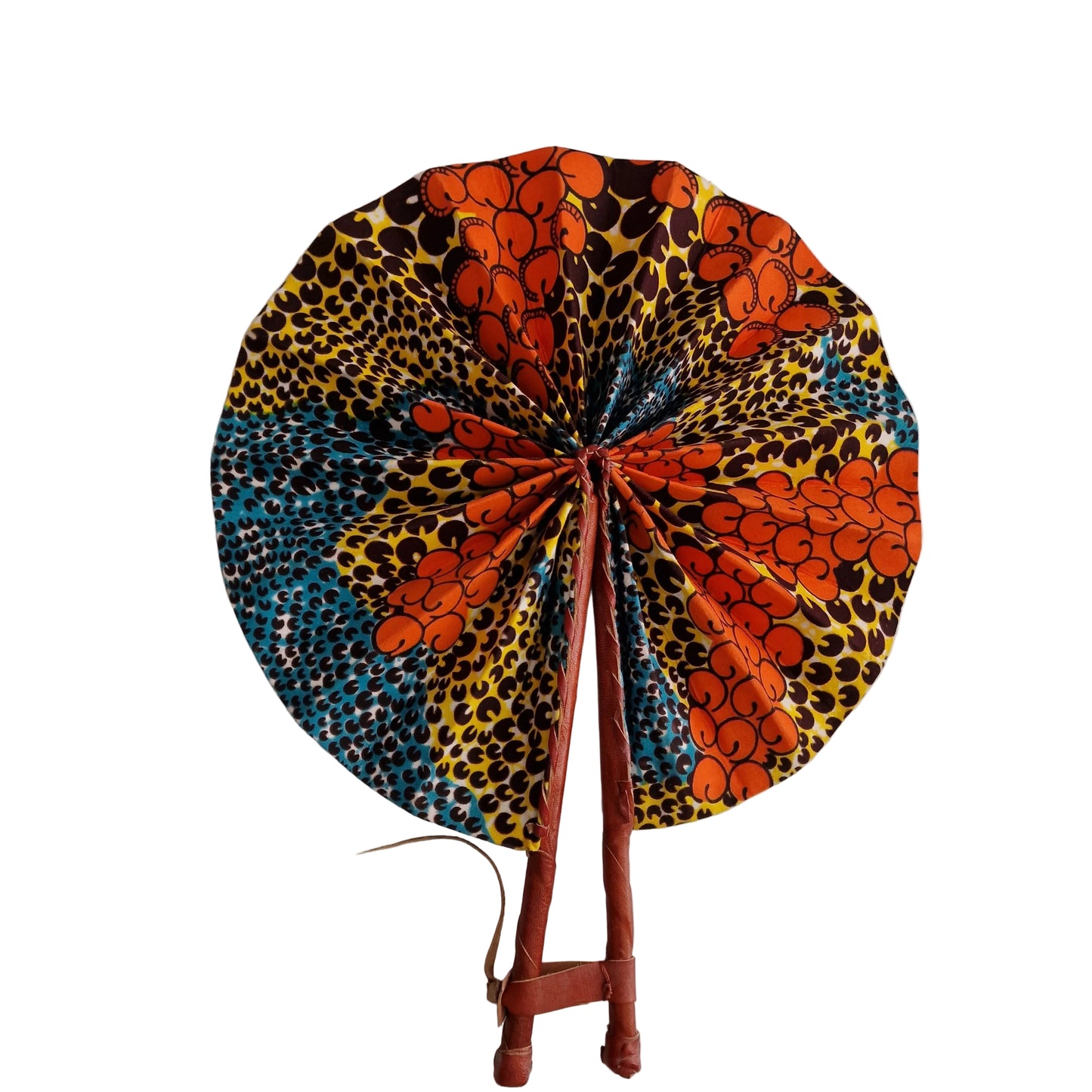 Handcrafted African Leather Folding Fan