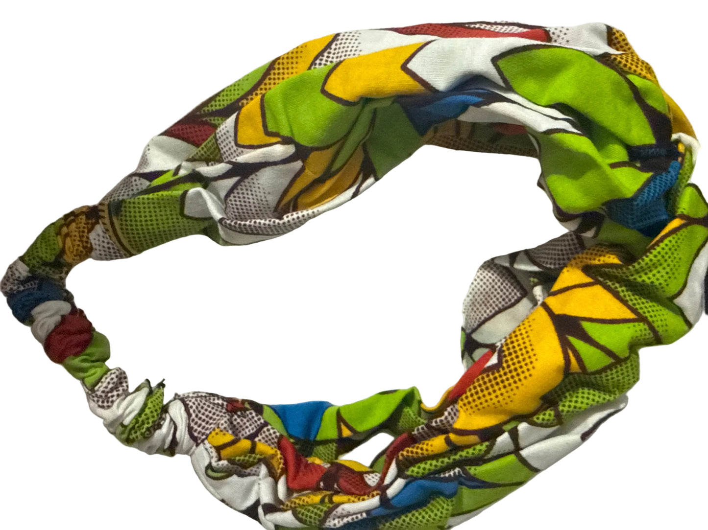 Kente African print turban style headband - Green colours