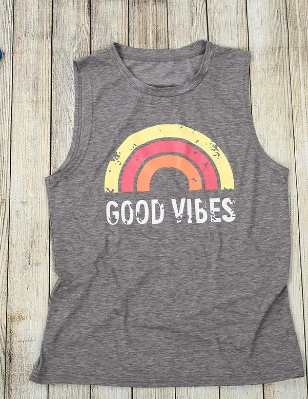 Good Vibes Tank Female Casual Loose Vest Top