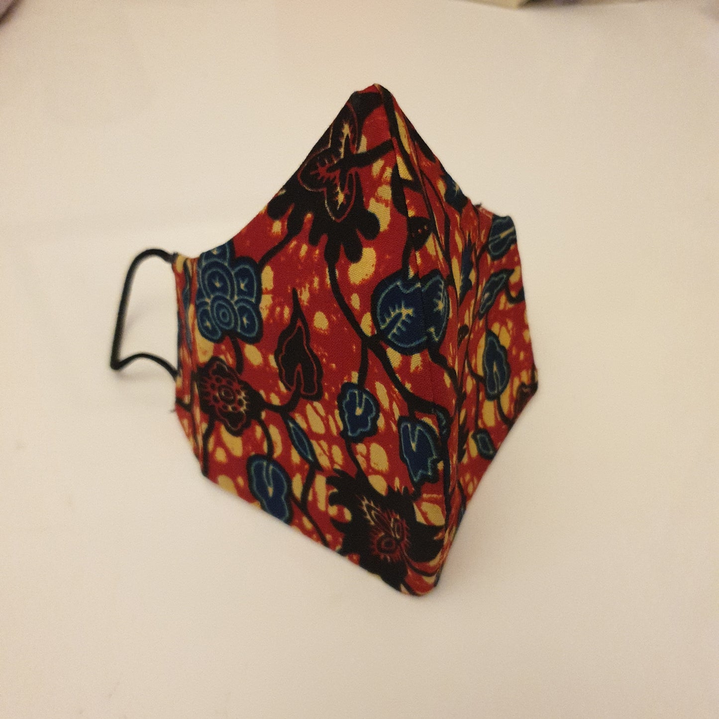 Red and blue fabric cotton face mask