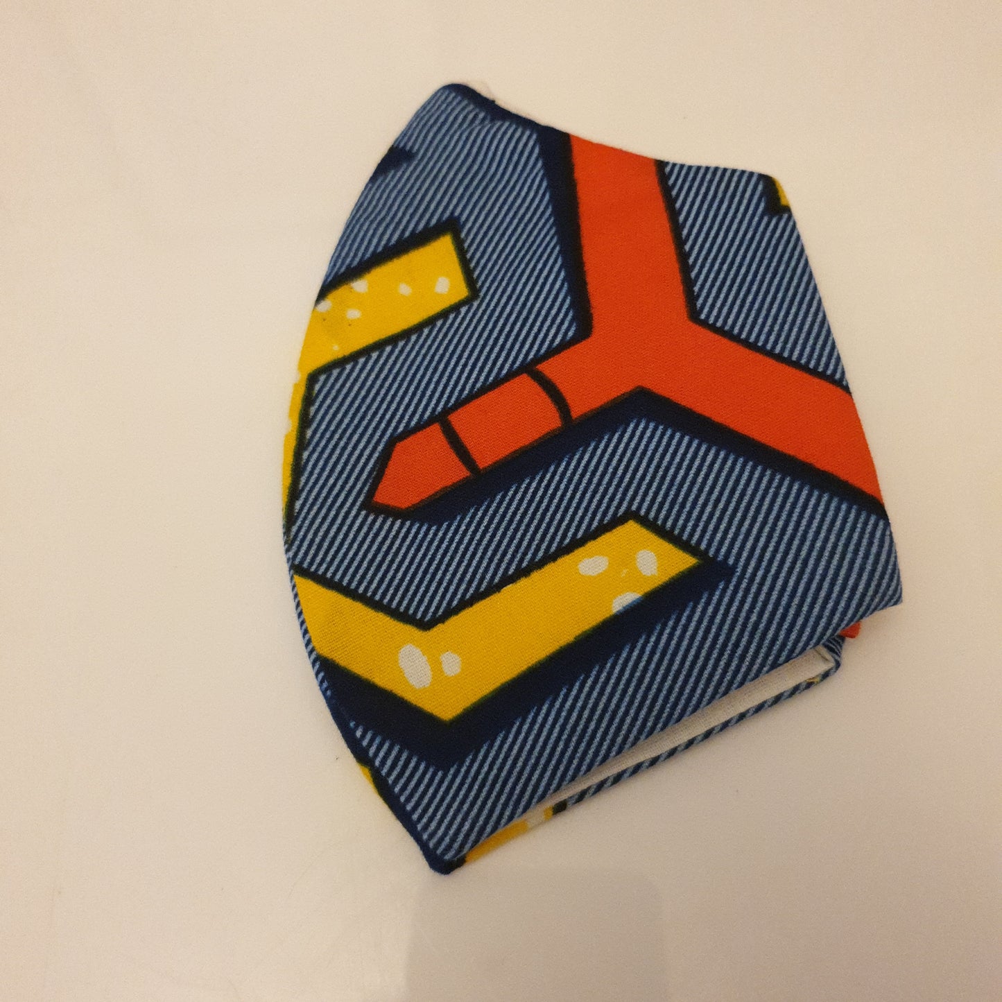Blue and orange fabric cotton face mask
