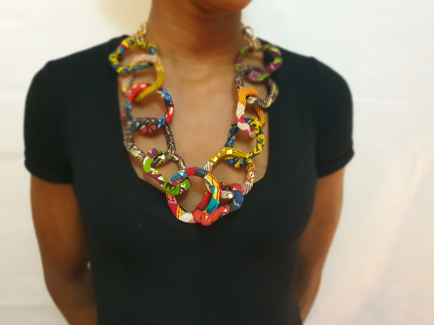 African cuban link chunky statement necklace