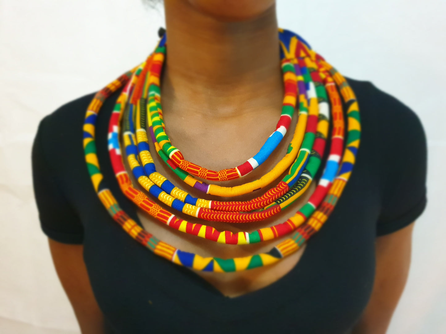 Kente Layered African necklace