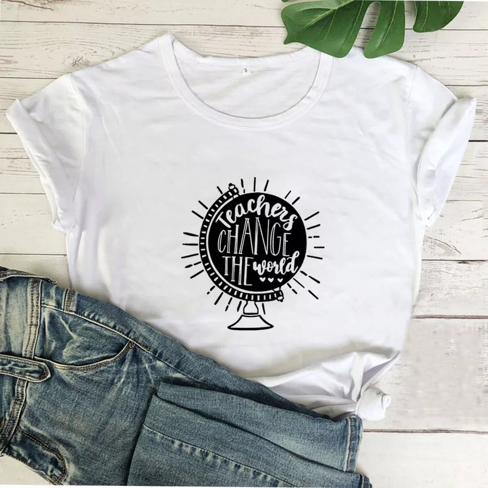 Teachers Change The World Print - T Shirt