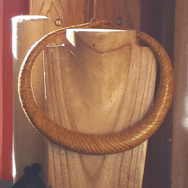 Thick Braided Leather Necklace - Yellow Mustard