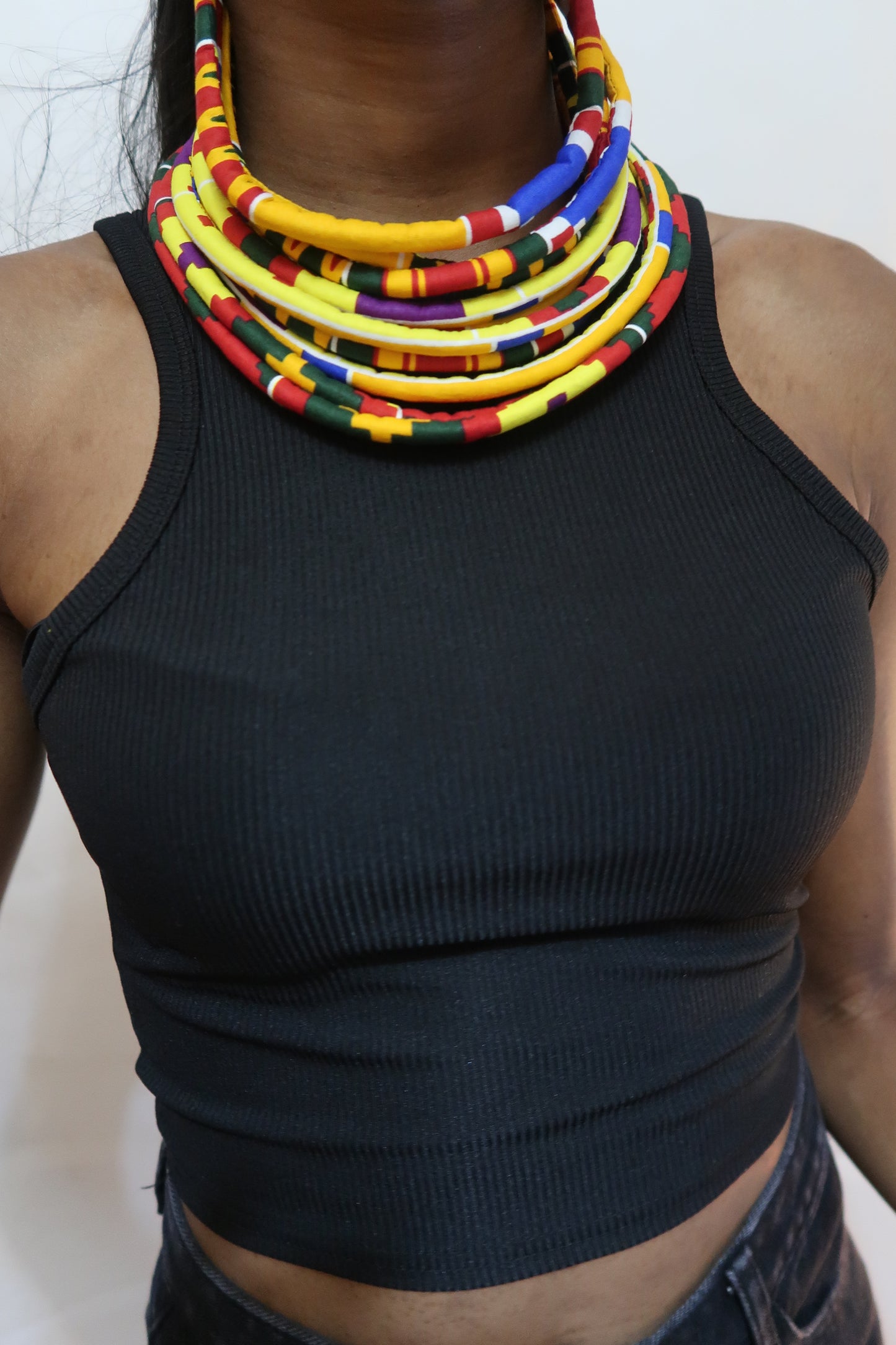 Kente Layered African necklace