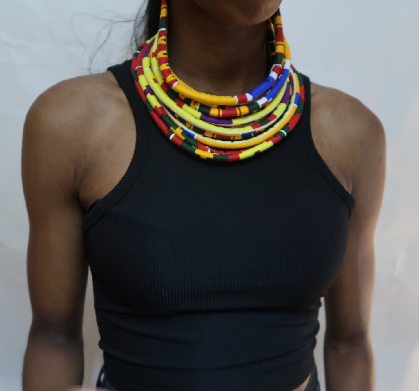 Kente Layered African necklace