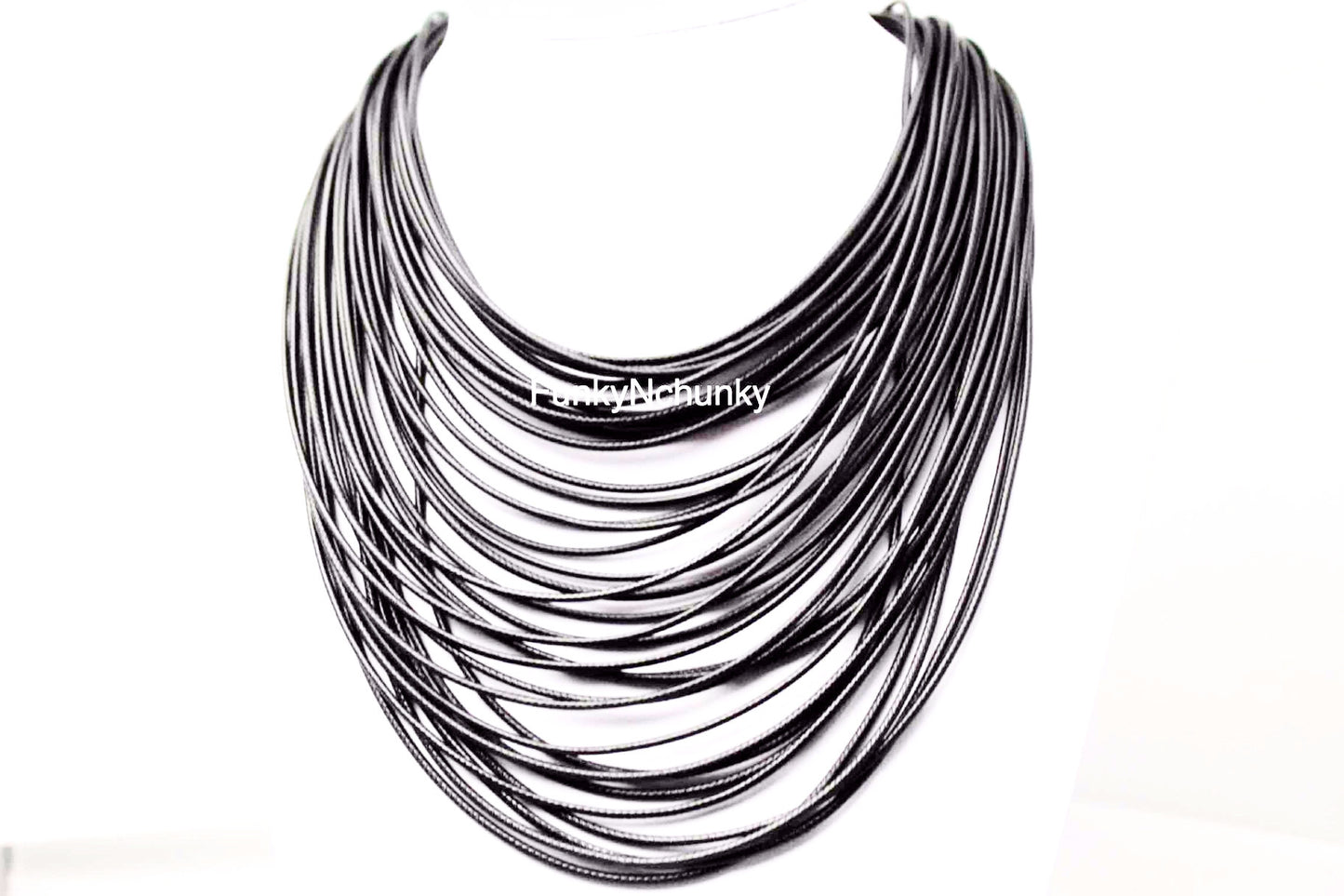 Multi String wax Statement Necklace