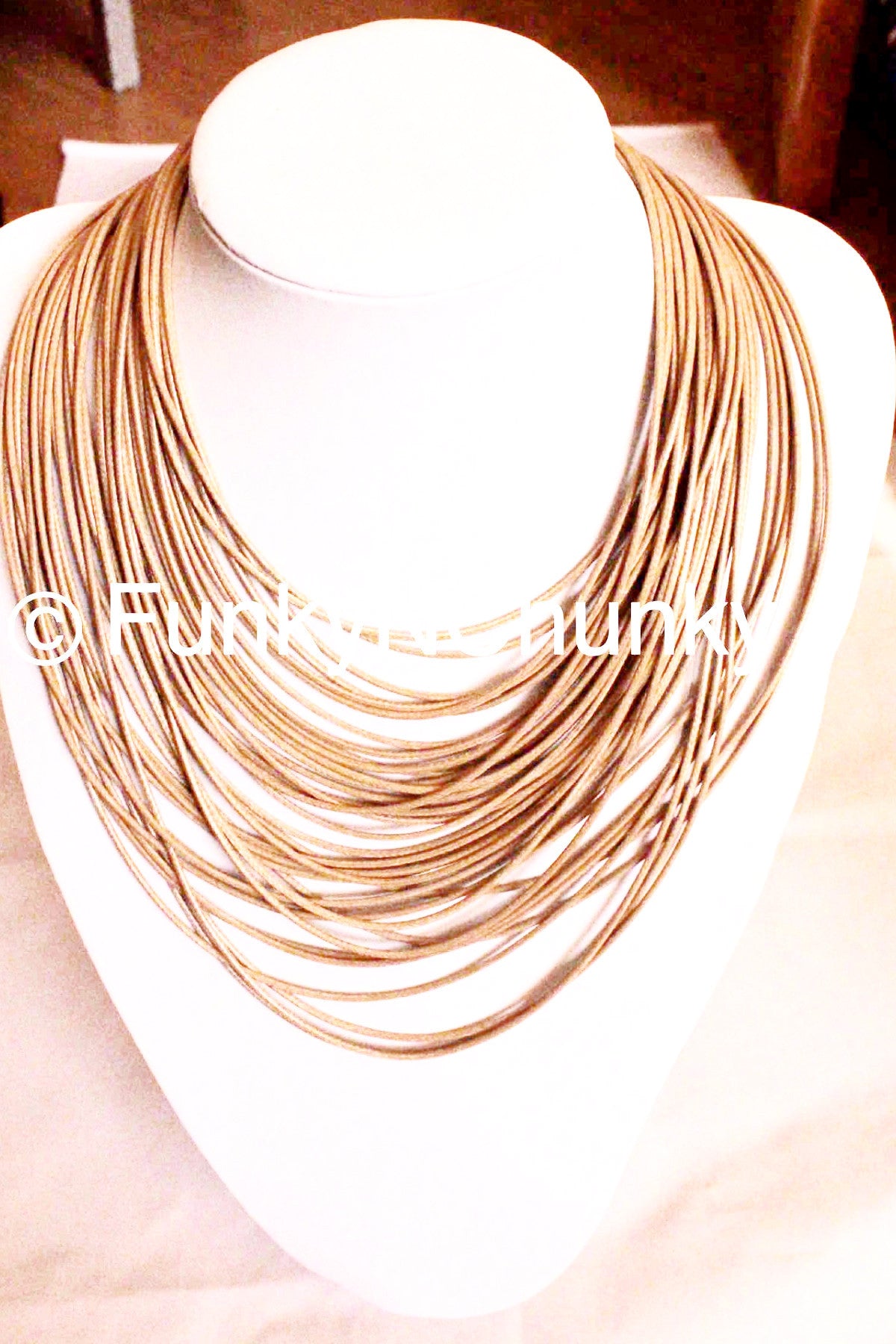 Multi String wax Statement Necklace