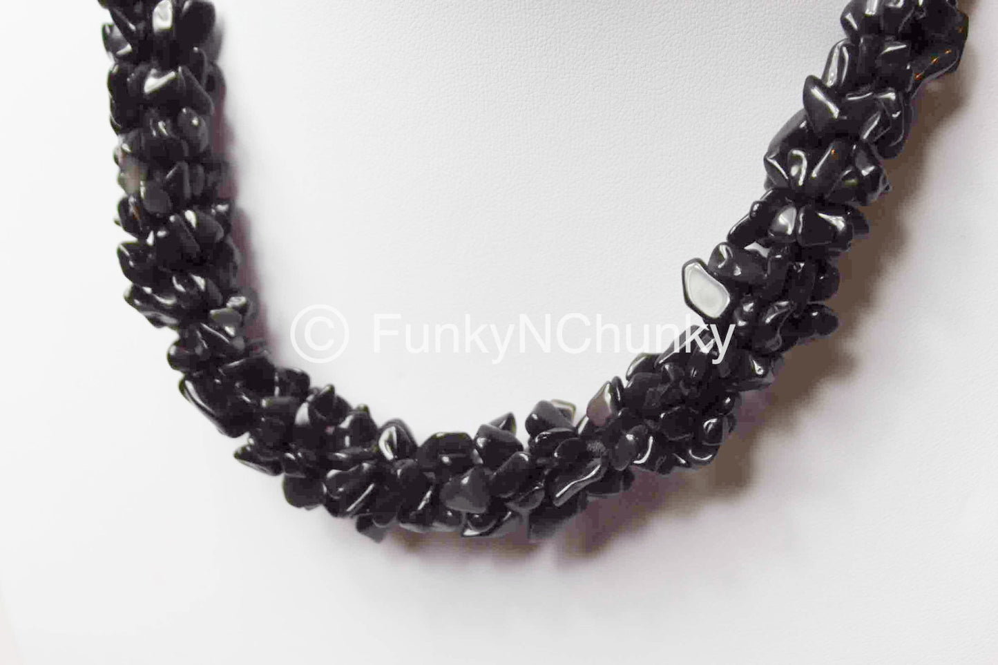Black coral style statement necklace