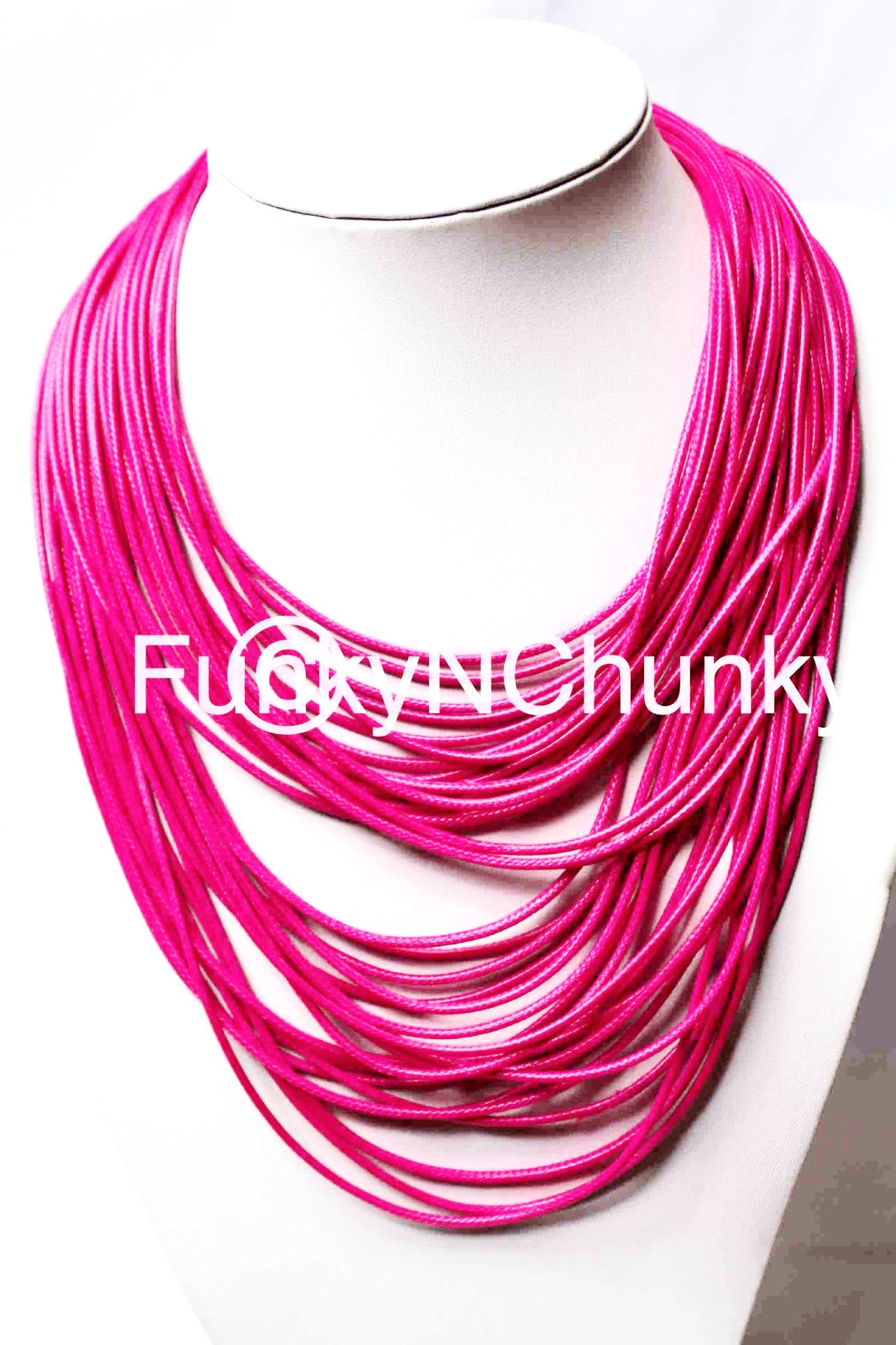 Multi String wax Statement Necklace