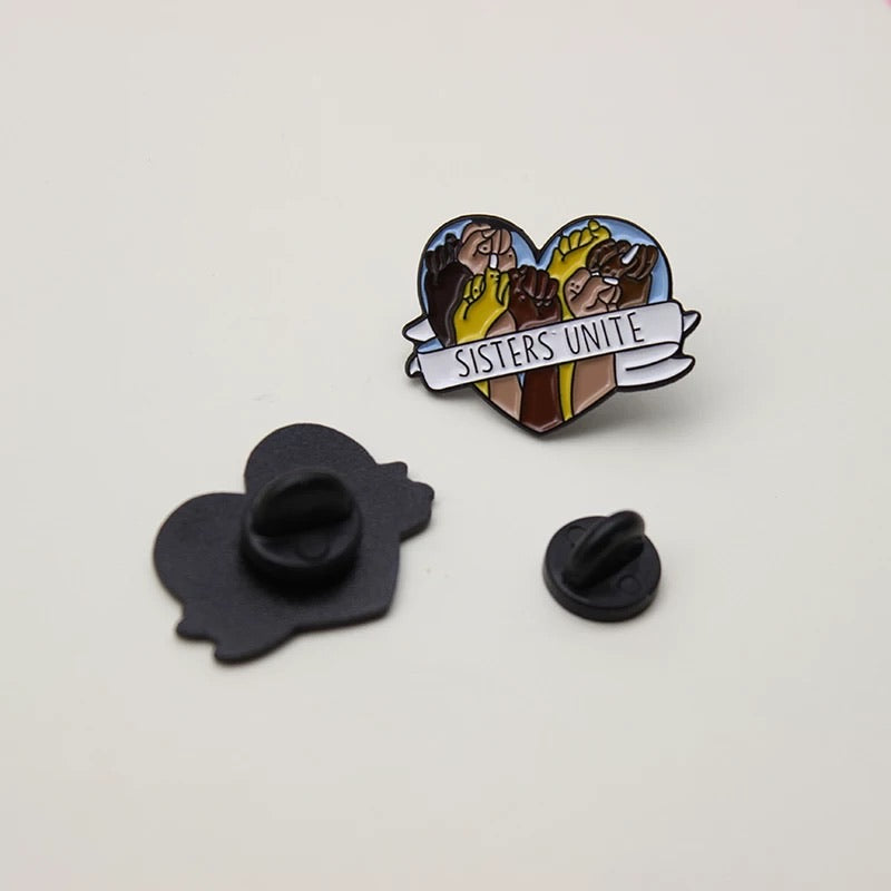 Sisters unite - unity Enamel pin brooch