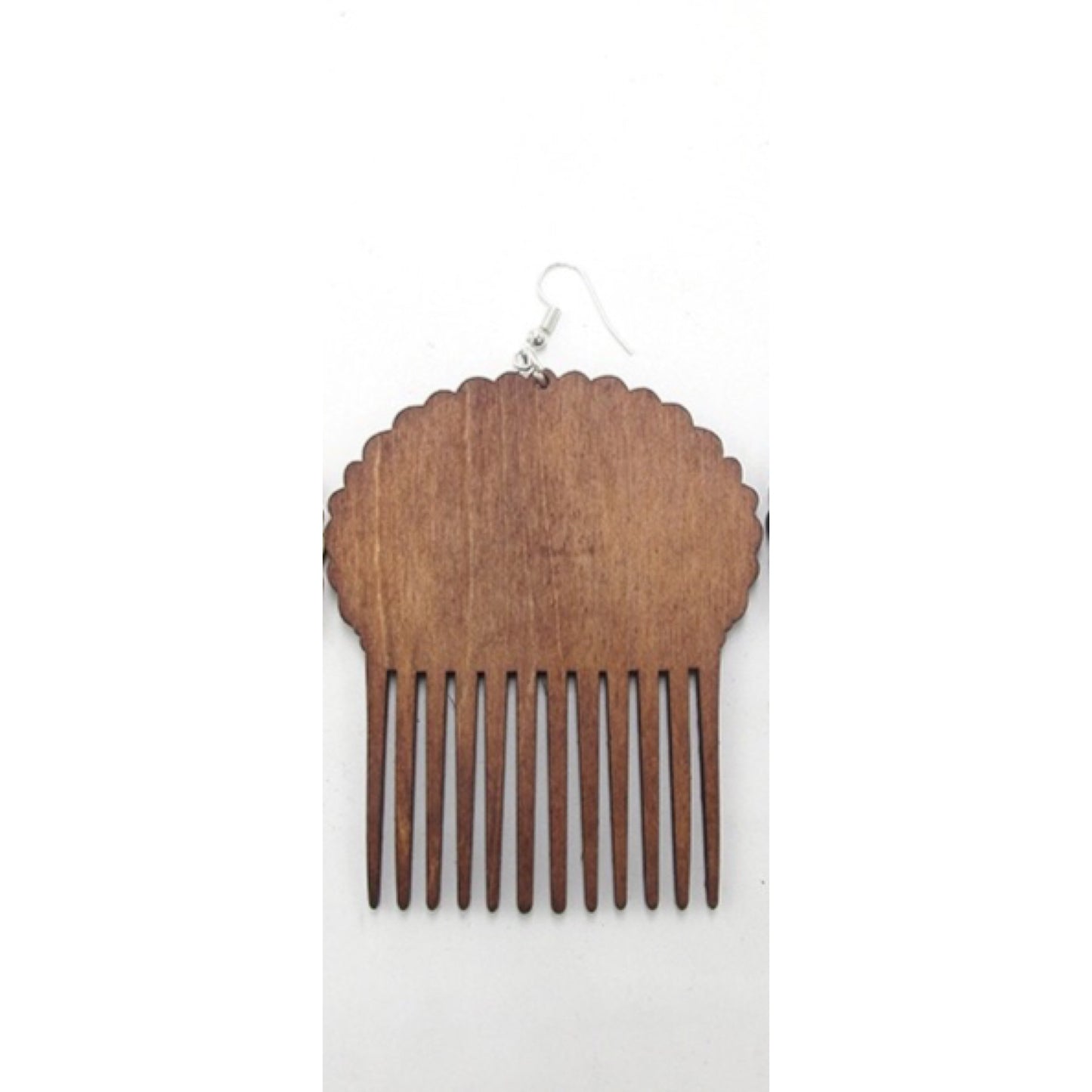 Afro puff wooden earrings