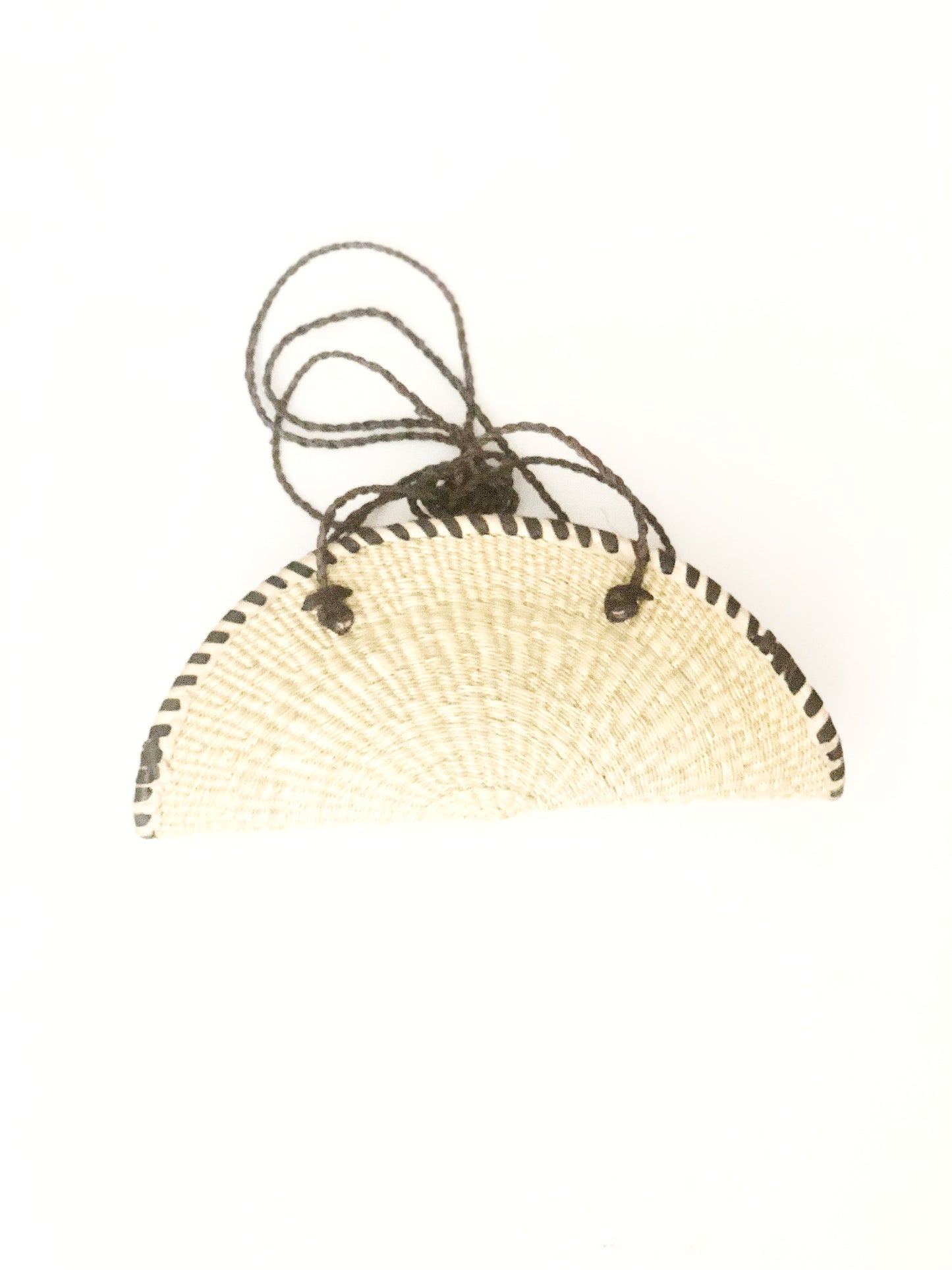 Fan rattan straw handmade bag