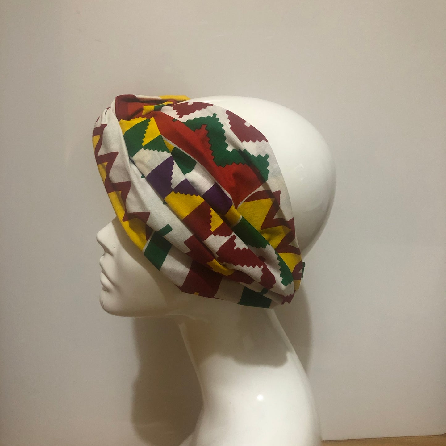 Kente African print turban style headband
