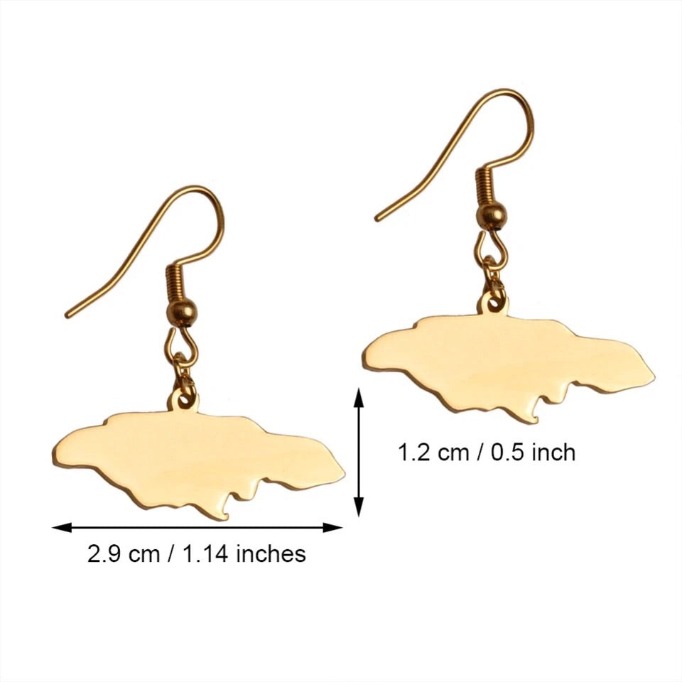 Jamaica Map Earrings
