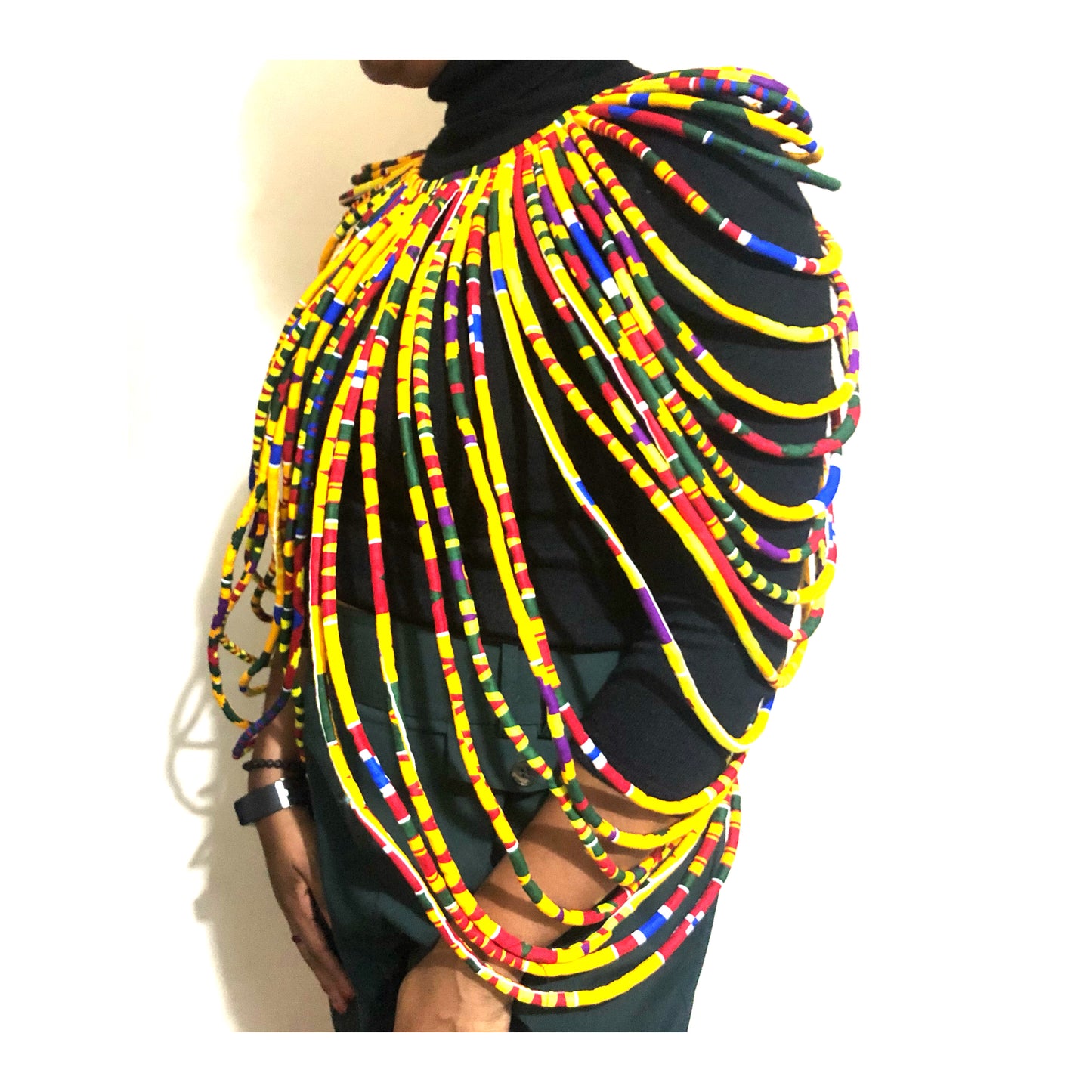 African Multi Strand - Handmade Cape Necklaces (kente print)