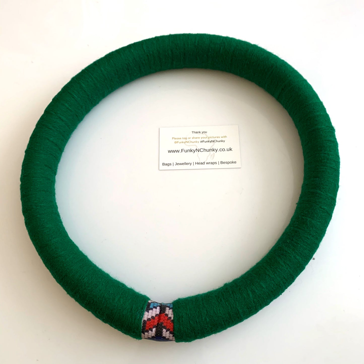 Green handmade circular - South African necklace