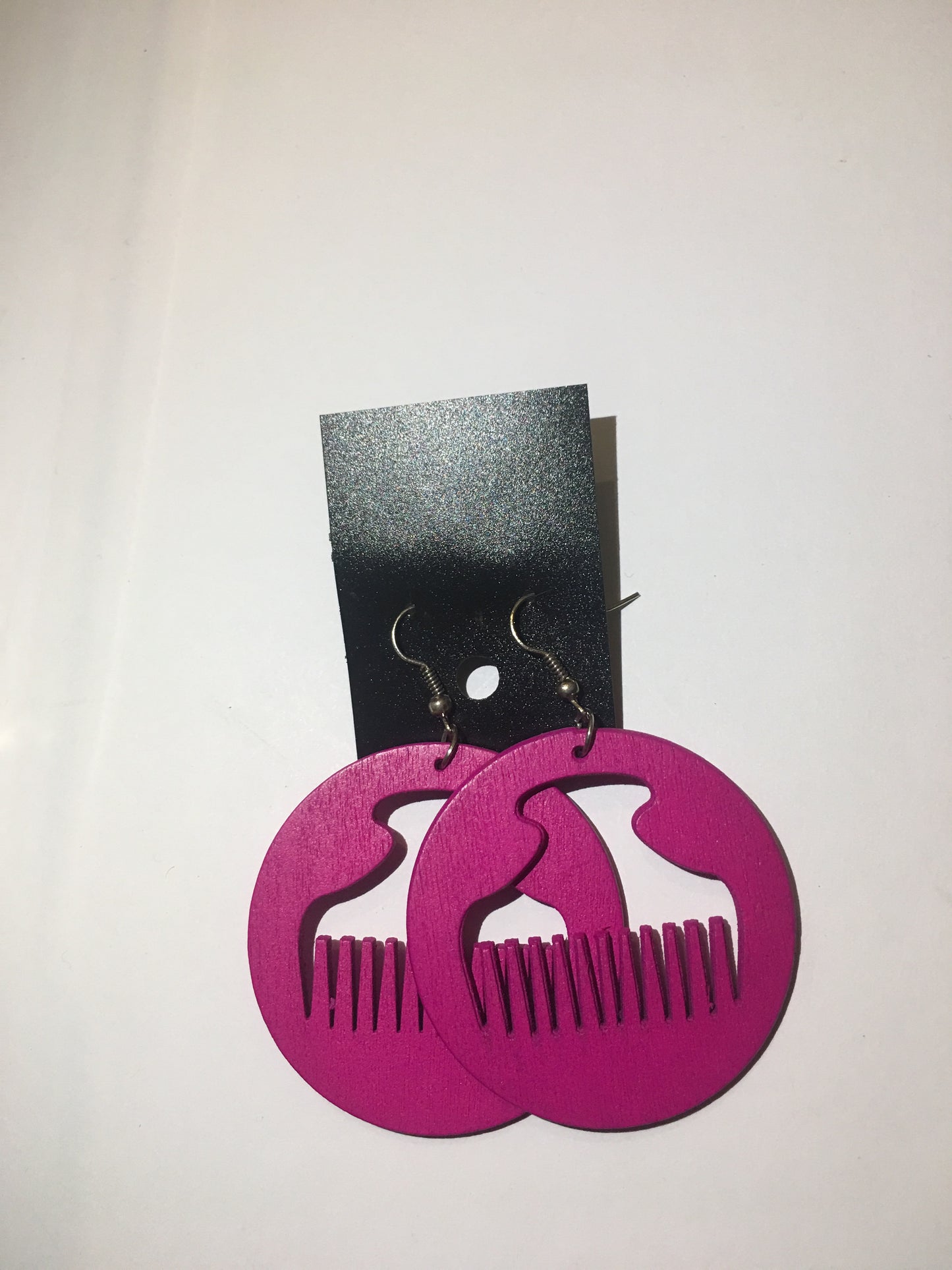 Disc Afro Comb Earrings