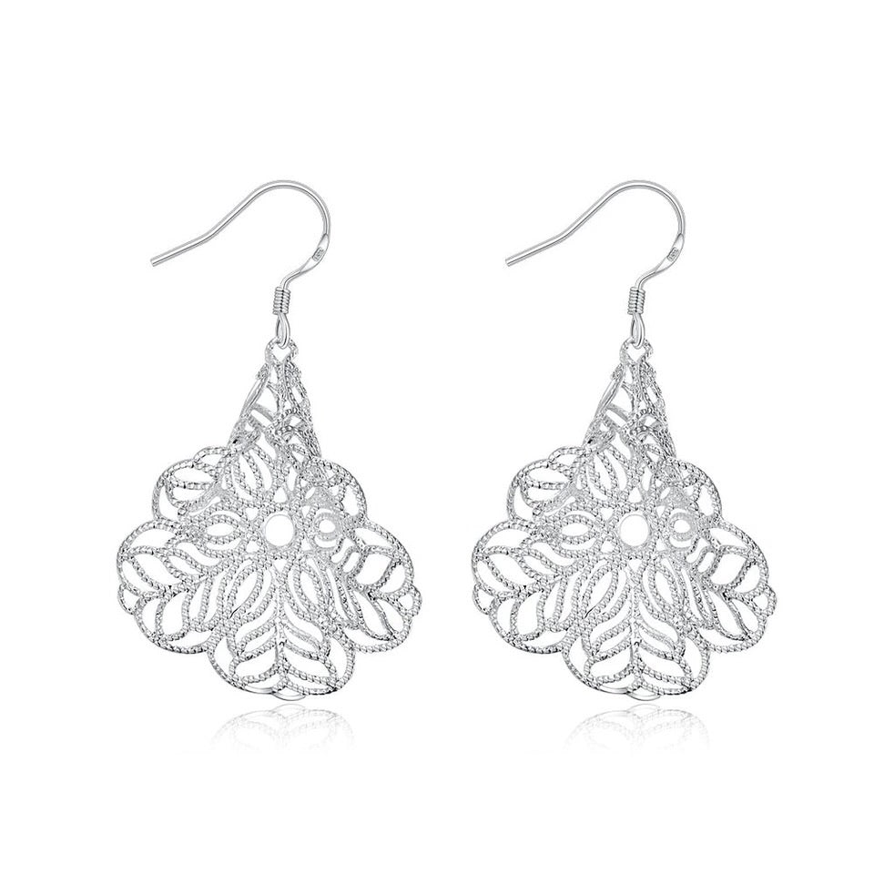 Hollow Leaf Shaped Dangle Earrings