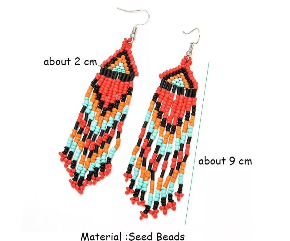 Orange mix african bead earrings