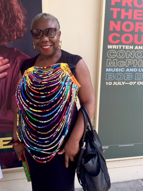 Layered kente armour style colourful necklace