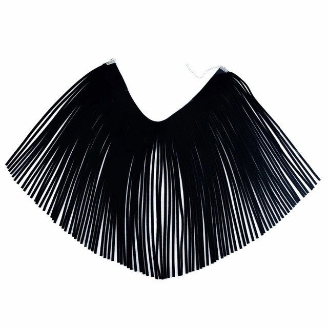 Tassel Collar Black Long Velvet Choker Necklace