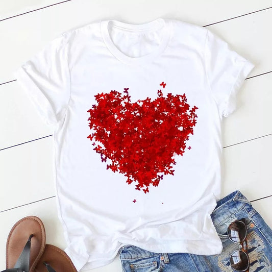 Red floral Print - T-Shirt