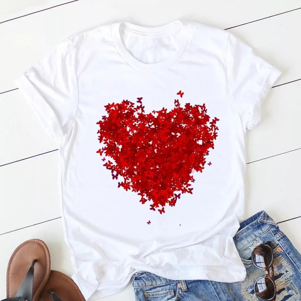 Red floral Print - T-Shirt