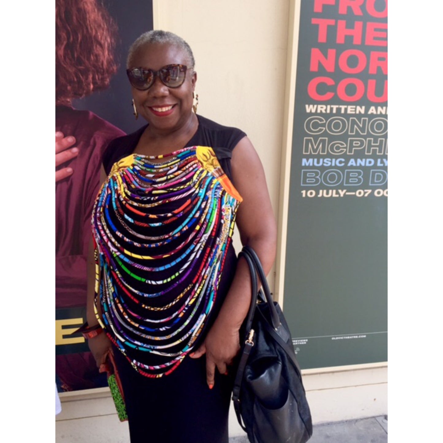 Layered kente armour style colourful necklace