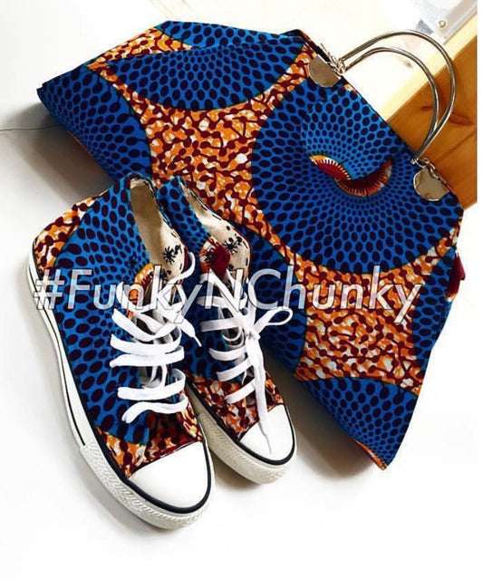 Custom made African print Converse