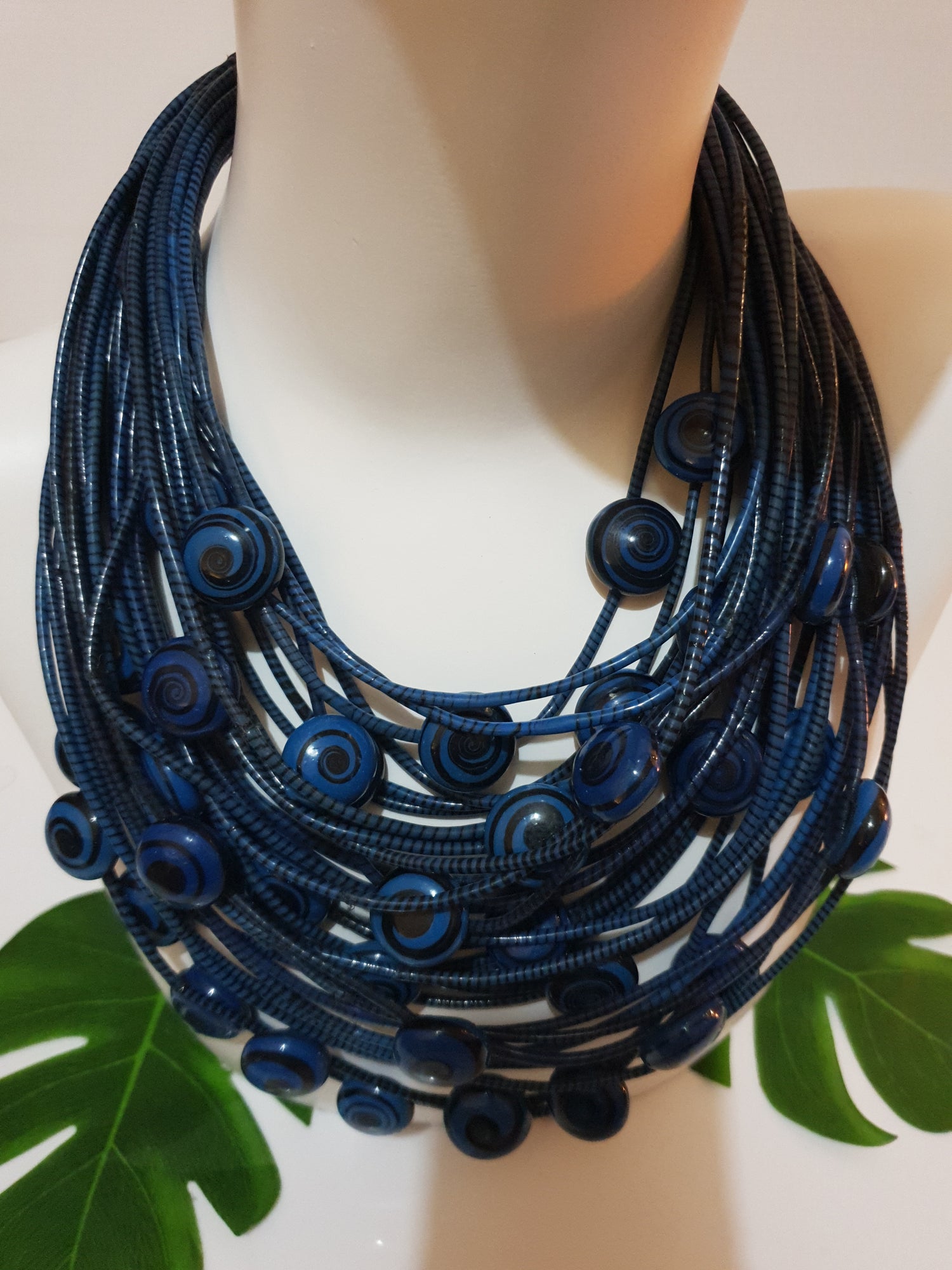 Recycled rubber and eco-friendly sustainable necklaces - upcycled