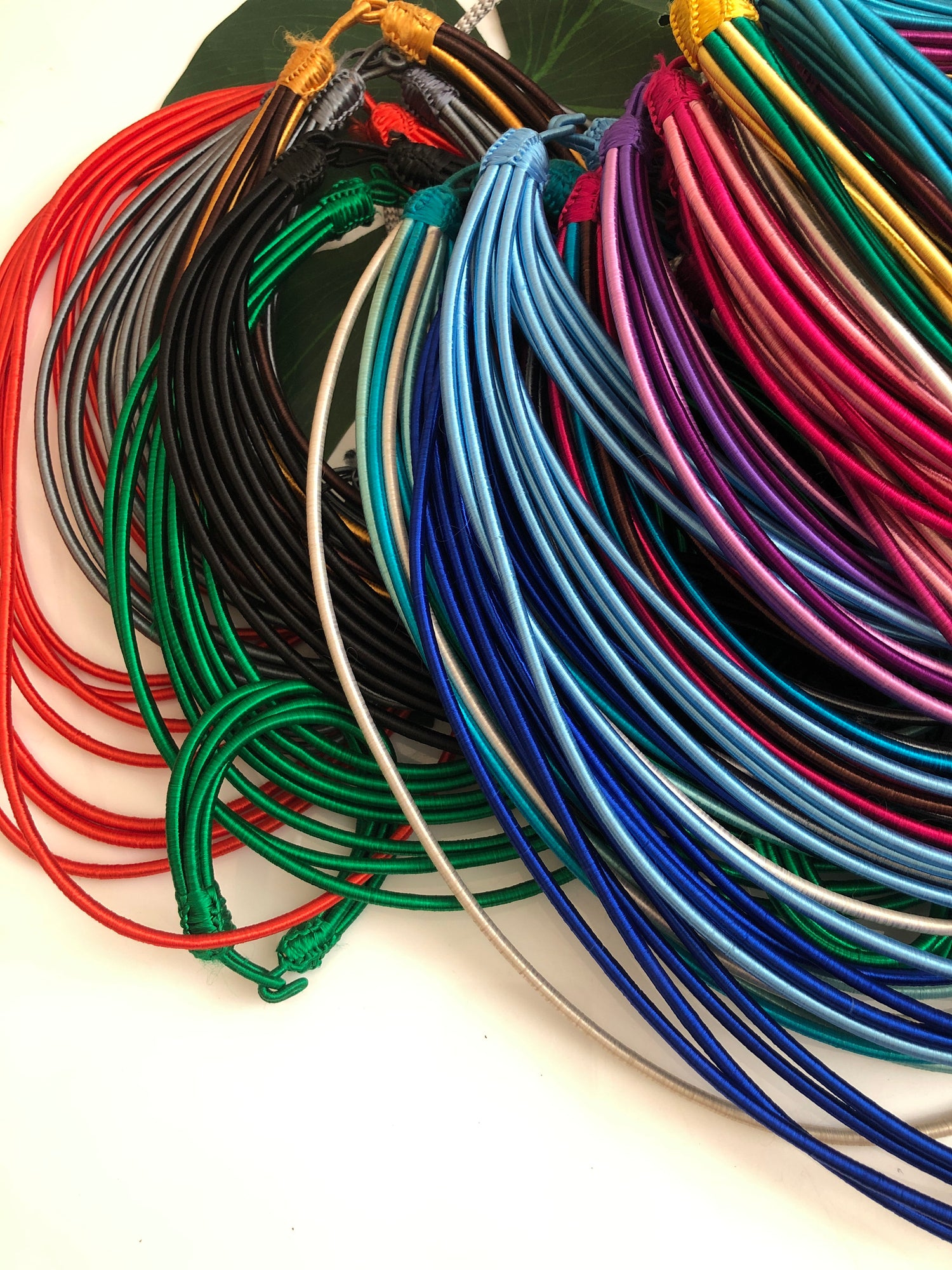 Layered silk rope necklaces