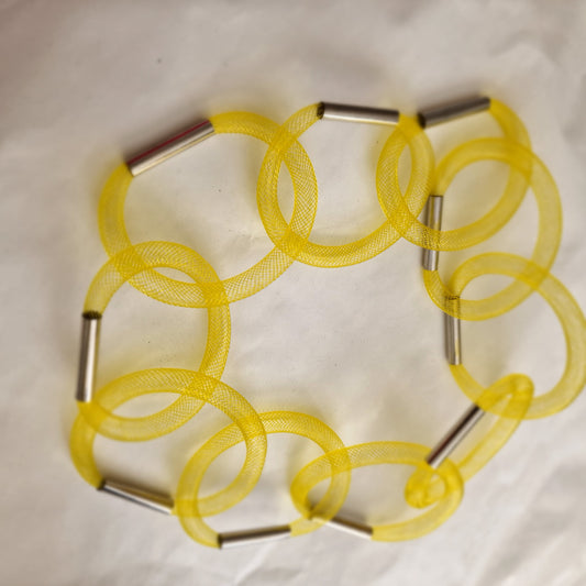 Yellow Mesh Necklace