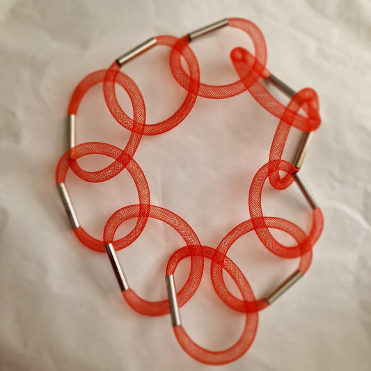Red Mesh Necklace