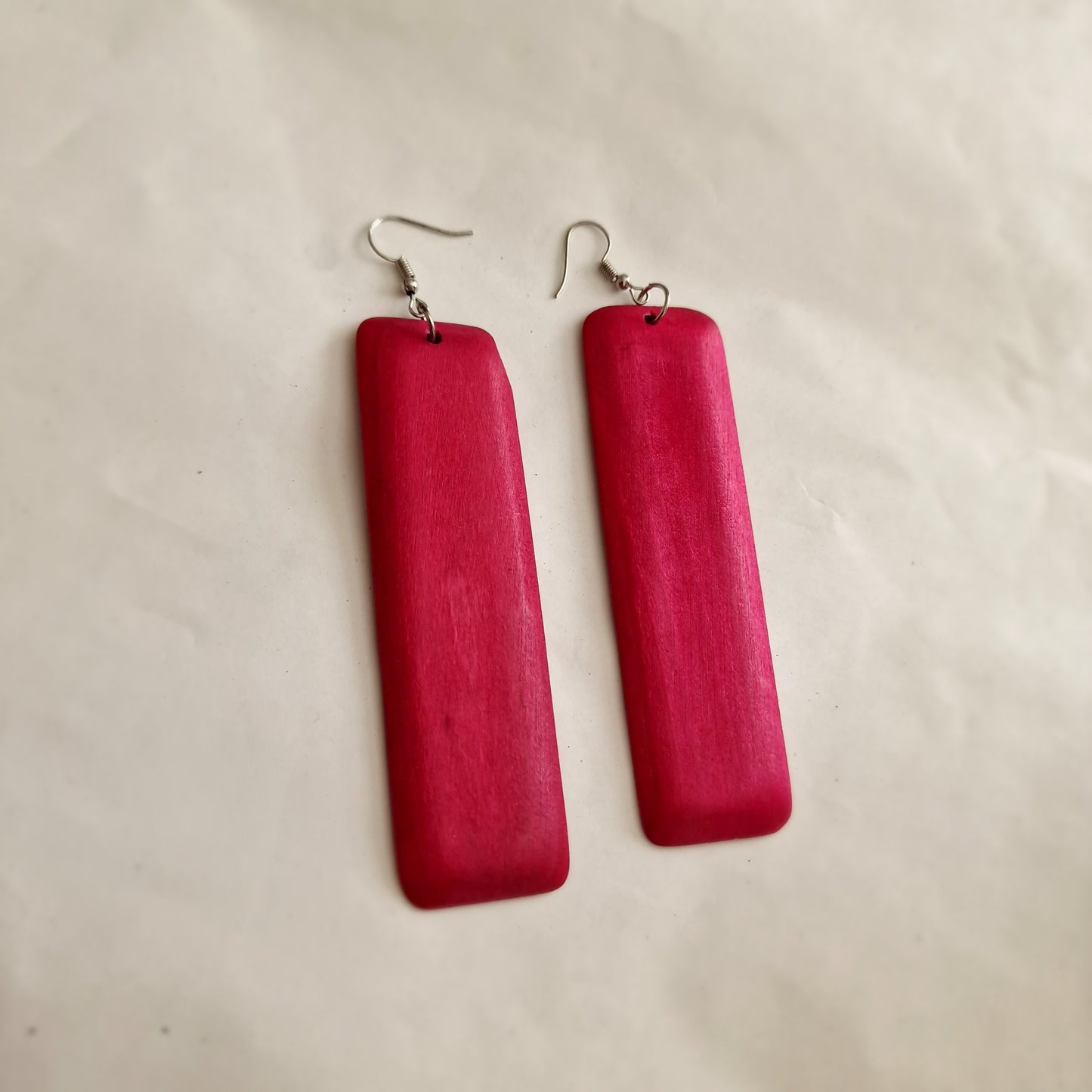 Pink rectangle statement earrings