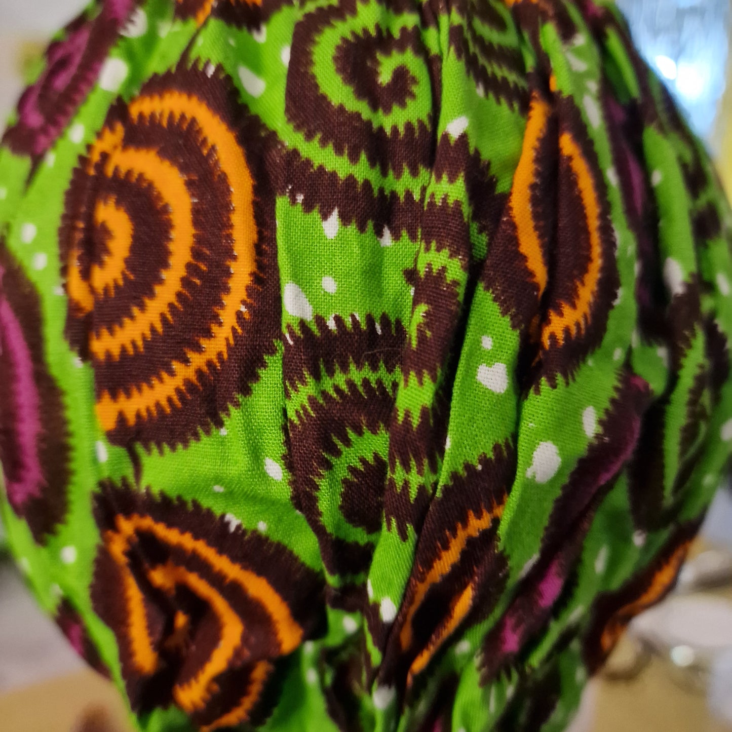 Green mixed colourful head turban