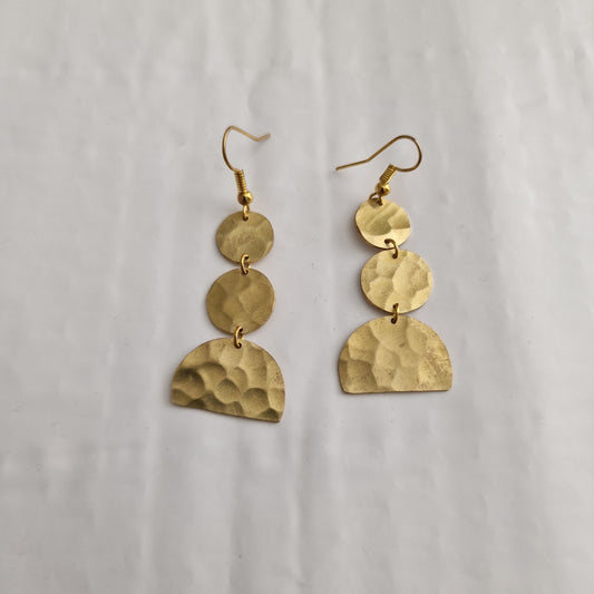 Brass geometric pendant earrings