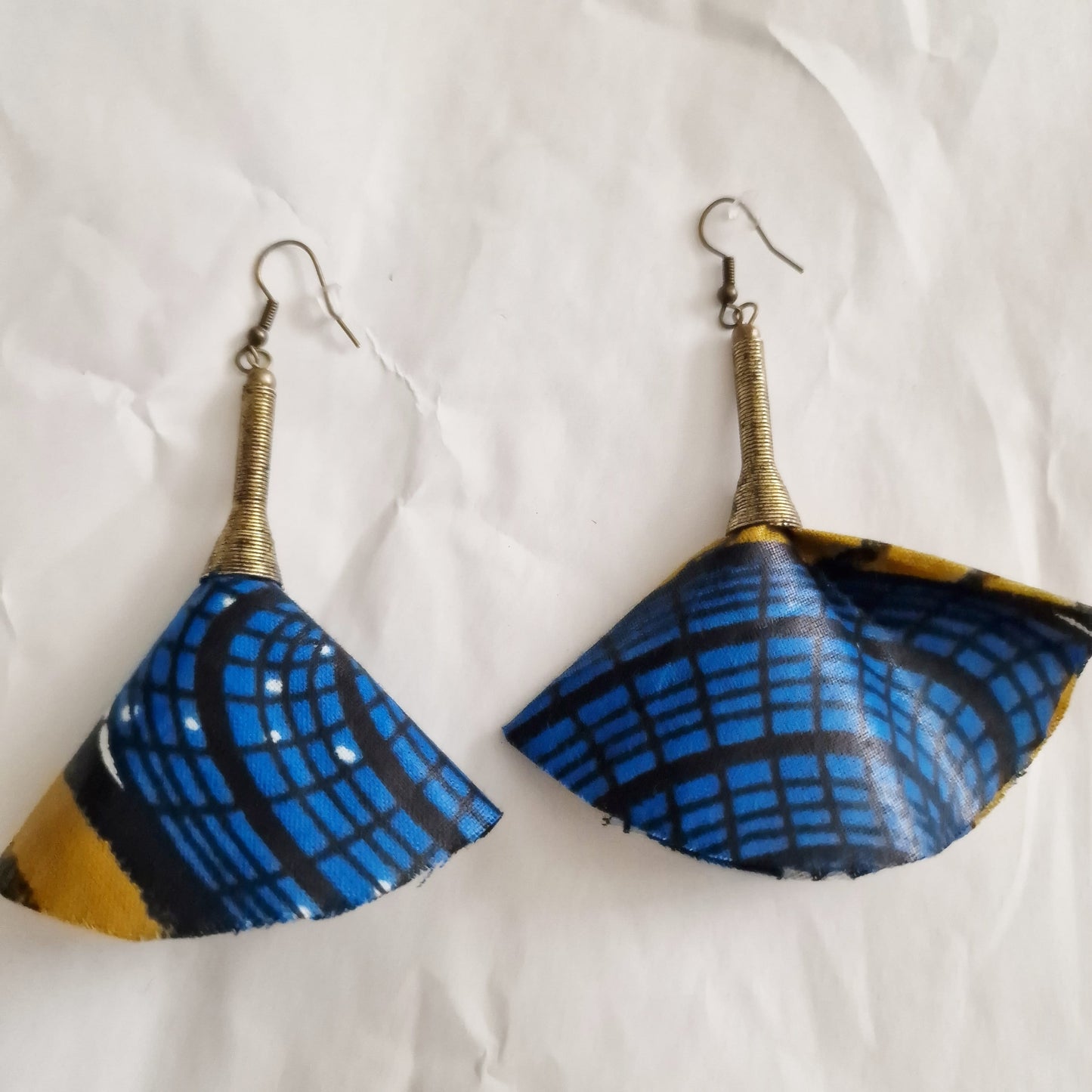 Colourful small African fabric statement earrings