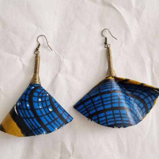 Colourful small African fabric statement earrings