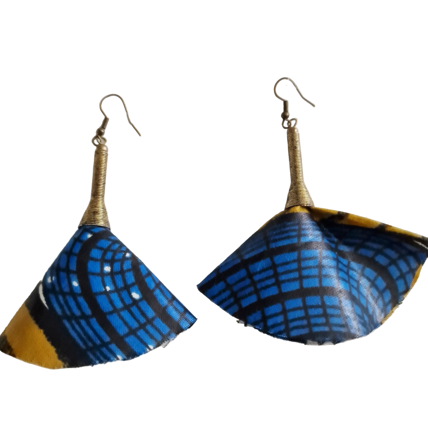 Colourful small African fabric statement earrings