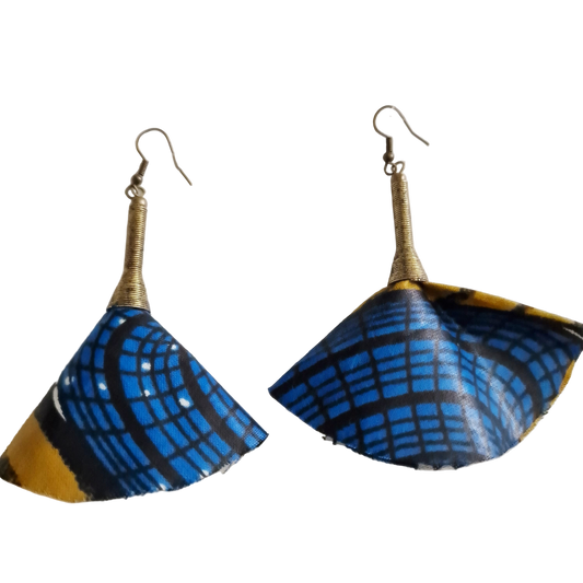 Colourful small African fabric statement earrings