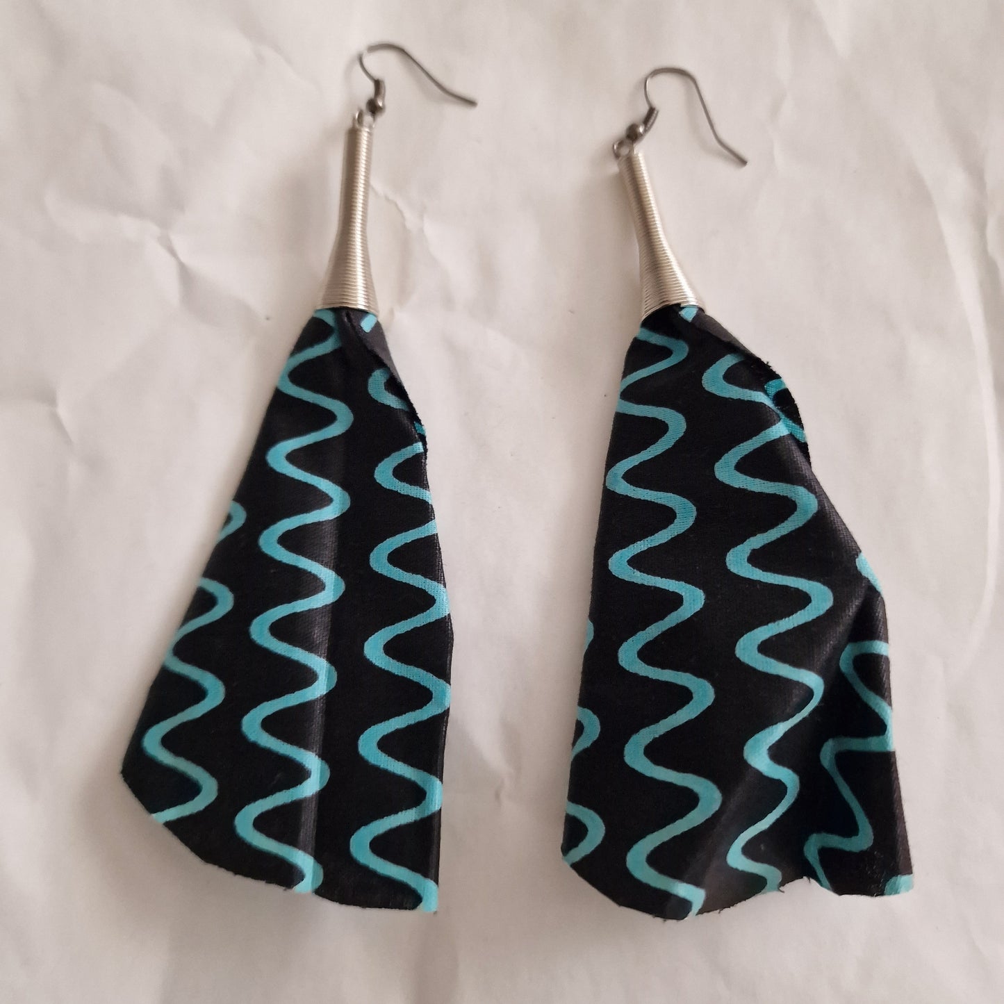 Fabric statement earrings