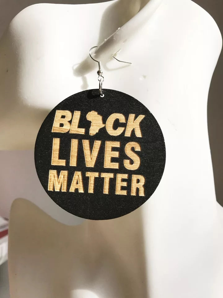 Black lives matter - wooden earrings