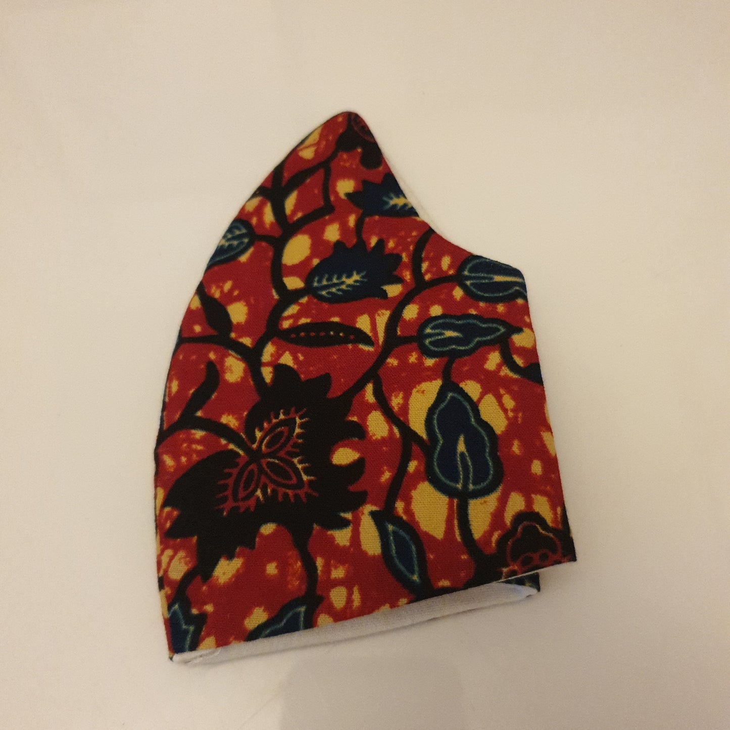 Red and blue fabric cotton face mask